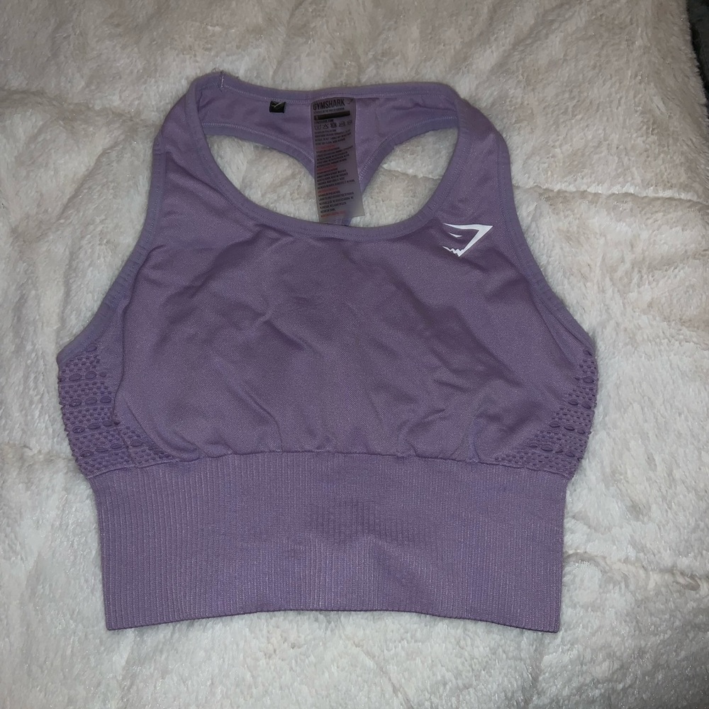 GYMSHARK purple seamless sports bra/crop top!!